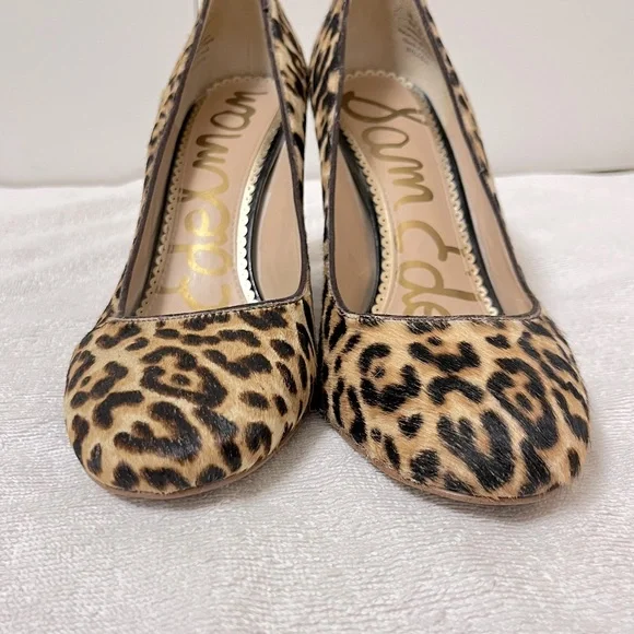 Sam Edelman Stillson Leopard Print Calf Hair Block Heel Size 8 - Picture 6 of 8